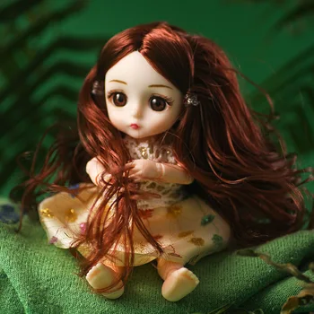 16cm 13 Kilnojamojo Sujungta Lėlės, Žaislai 3D Akys, Ilgi Plaukai BJD Makiažas Lėlės Mados Gražią mergytę Lėlės 
