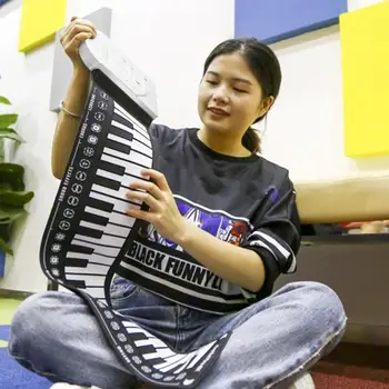 49 Klavišai Lanksti Silikoninė Suristi Fortepijonas Lankstymo Elektroninių Klaviatūra Vaikams Studentų Muzikos Instrumentas