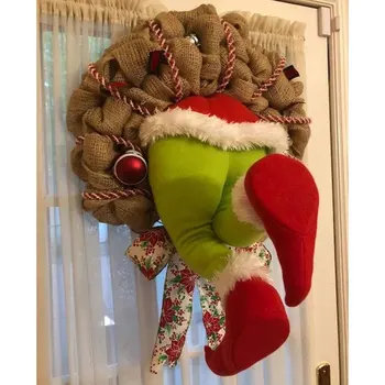 Kaip Grinch Pavogė Kalėdas už kanapės Vainikas Kalėdų Dekoracijos Girlianda Super Mielas ir Gražus Didžiosios Dovanos Draugams