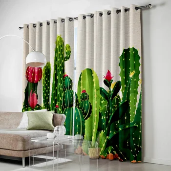 Kaktusas Kurią Sudaro Modeliai, Prabangus Užuolaidos Gyvenamasis Kambarys, Vonios Kambarys, Virtuvės Užuolaidos, Namų Ūkio Produktai