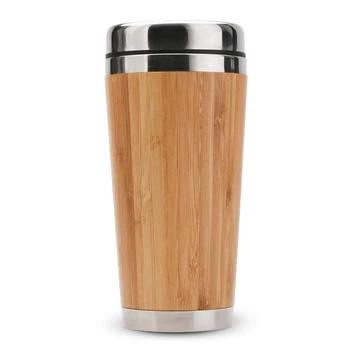 NHBR-Bambuko Kavos Puodelis Nerūdijančio Plieno Kavos Kelionės Puodelis Su nepralaidžiose Padengti Izoliuoti Kavos Lydintis Taurės Daugkartinio naudojimo Puodelio