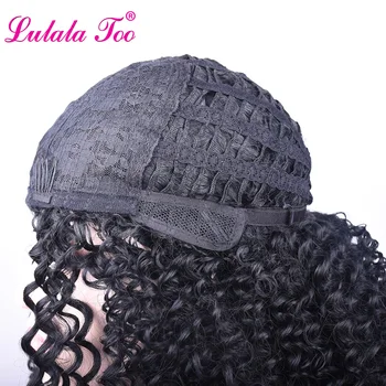Lulalatoo 20 Colių Afro Keistą Garbanoti Perukai Moterims, Sintetinių Atsparios Karščiui, Plaukai Purus Afrikos Amerikos Gamtos Juodi Plaukai