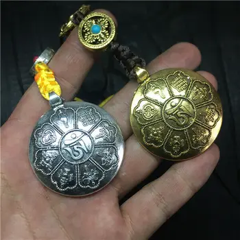 L# Tibeto 9 Pilys 8 Laimingas Simbolio Mantra OM Amuletas Pakabukas