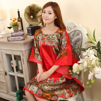 FZSLCYIYI Karšto Pardavimo Vasaros Mados Lady Skraiste Kinijos Moterų Viskozė Vonia Suknelė Yukata Pižamą Naujovė Spausdinti Naktį Suknelė