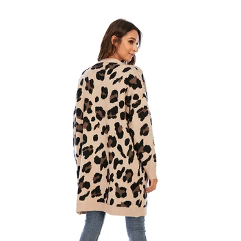 CGYY Leopard Cardigan Megzti Vyriški ilgomis Rankovėmis Pavasarį, Rudenį Megztiniai Mados 2020 Paltas moterims Lady Outwear Paltai
