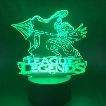Led Nakties Šviesos Lempos League of Legends Miegamojo Puošmena Zhao Xin naktinė lempa Vaikams Dovanų LOL Novetly Žaidimas Šviesos Žibintas 3D