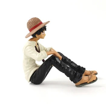 10cm, Anime One Piece Beždžionė D Luffy Sėdėti Apdailos Lėlės PVC Modelio Paveikslas Žaislai