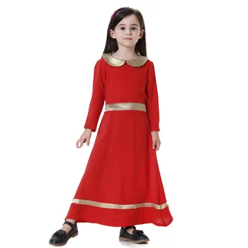 Musulmonų Suknelė Mergina arabų Suknelė Ilgai Thobes Mielas Vaikams Maroko Kaftan Maxi Suknelės Abaja Mergaitėms Islamo Drabužius KN-063