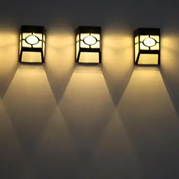Retro Saulės Sienos Lempos LED Plokštės, Šviesos, Lauko, Sodo Kelio Kraštovaizdžio Tvora, Kiemas Lempos Dropshipping