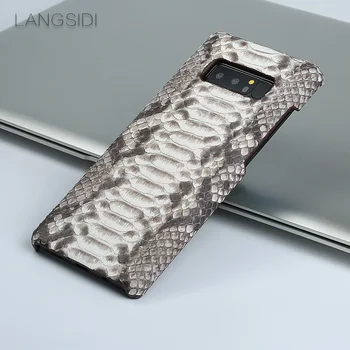 Natūralios odos Python prabanga telefono dėklas Samsung Galaxy S20 Ultra S8 S9 S10 plius 10 Pastaba Plus 9 a50 a70 a51 a71 a8 a7 2018