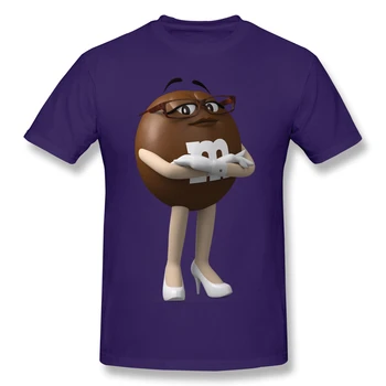 T Marškinėliai Vyrams Rudi Charakteris T-shirt Tėvo Diena Viršūnes M&M ' s Šokoladiniai saldainiai, Grynos Medvilnės Tees