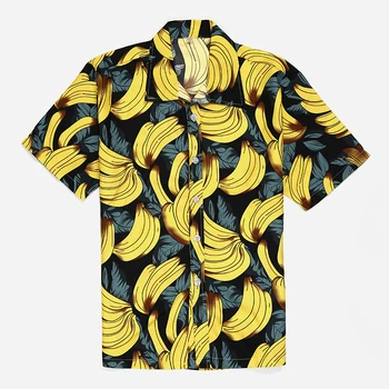 3D Bananų Juokinga 3D Spausdinimo Havajų Marškinėliai Vyrams 2019 M. Vasarą trumpomis Rankovėmis 5XL Atogrąžų 