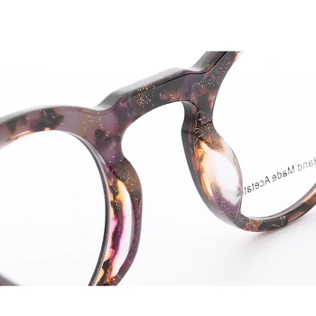 Moterų maži, Apvalūs Vėžlio Akinių Rėmeliai Vyrų Retro Vintage šviesos Acetatas Akinių rėmeliai visą ratlankio modelis Rx akinių rėmeliai