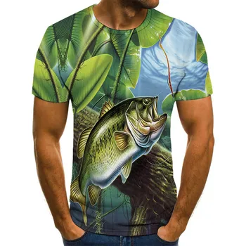 Laisvalaikio 3d print t shirt vyrai Moterys Juokingi Žuvis, Print t shirt Hip-hop marškinėlius Harajuku 2021 T-shirt
