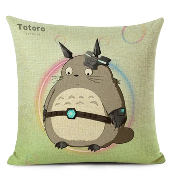 Animacinių Filmų Totoro Spausdinti Dekoratyvinė Pagalvėlė Padengti Namų Dekoro Pagalvės Užvalkalą Sofa Mesti Pagalvę Namų Dekoro Skalbiniai, Pagalvės Dangtelis
