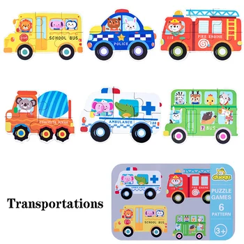 Medinė Dėlionė Žaislai, Pažintiniai Žaislai, vaikų Darželis Montessori Anksti Švietimo Žaislas Vaikams Busyboard Dėlionės, žaislų 6 in 1 su dėžute