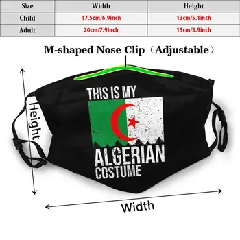 Tai Yra Mano Alžyro Vėliavos Kostiumas Helovinas Suaugusiųjų Vaikų Apsaugos Nuo Dulkių Filtras 