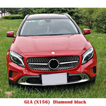 Automobilio stilius Viduryje grotelės Mercedes-Benz GLC X253 W253 GLA X156 ABS plastiko Sidabro Black Diamond GT bamperio Grotelės Centras