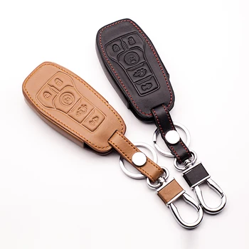 Viršutinis sluoksnis odos, natūralios Odos automobilių klavišą padengti Ford Mondeo Krašto Automobilių piniginės 5 mygtukus automobilio raktas atveju automobilio raktus priedai