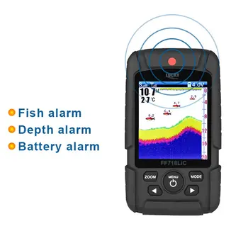 2020 FF718LiC-W Vandeniui Žuvų Ieškiklis Monitorius su LCD Spalvotas Ekranas, Belaidis Smart Echolotai Jutiklis Žuvies Gylio Signalas