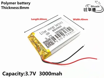 2vnt/daug), 3,7 V 3000mAH 804060 Polimeras ličio jonų / Li-ion daugkartinio Įkrovimo baterija DVR,GPS,mp3,mp4