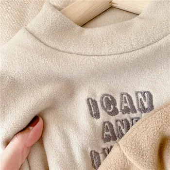 Naujas mergaičių žiemos drabužių ir vaikų šiltas išsiuvinėti megztinis mažylis berniukas long sleeve T-shirt