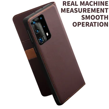 Qialino Prabanga Kortelės Lizdas Flip Case For Huawei Mate 9 10 20 30 Pro Natūralios Odos Piniginės 