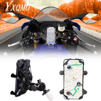 Telefono Laikiklis Šakės Koto Laikiklis Motociklo GPS Navigacija, Laikiklis, skirtas Yamaha YZF R1 2002-2017 R6 2006-2017 R1M USB Įkroviklis