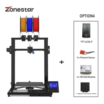 Zonestar Z8T Didelių Didelio Tikslumo Resolution Super Tylus Lengva Įdiegti 3 1 Iš Ekstruzijos Automatinis Spalvų Maišymo 3D Spausdintuvas