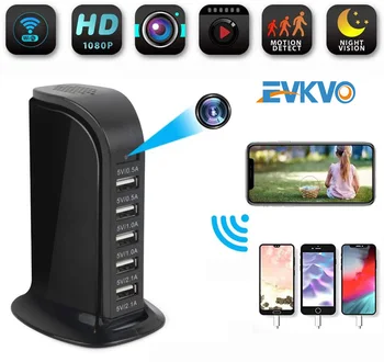 EVKVO Mini Kamera 4K WIFI 1080P IP Kameros Belaidžio Saugumo kamerų USB Sieninis Įkroviklis Kūdikių Fotoaparato Ekranas vaizdo Kamera Smart Home