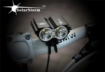 SolarStorm 2x XML T6 LED 5000Lm Dviračių Priekinis Dviračio Žibintas priekinis žibintas, Dviračio + 6400mAh Baterija + Įkroviklis + Lankelis
