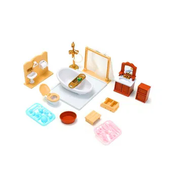 Plastikiniai Mini Vonios Miniatiūros Baldai Rinkiniai Rinkinys, Skirtas 