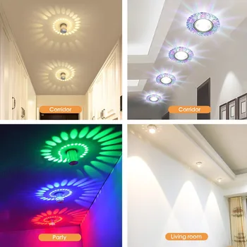LED Sienos Lempos RGB Veranda Šviesos Šiuolaikinės Embedded 3W Spalvinga Sconces Fojė Šalies Kambarį Koridoriaus Dekoro Patalpų Apšvietimo Šviestuvas