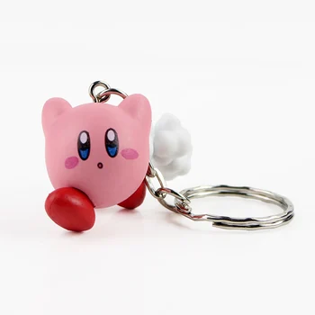 6pcs/set Kirby Keychain Įdaryti Pliušinis Žaislas Veiksmų Skaičius, Telefono Dirželiai, Raktų Žiedas Maišelį Pakabukas