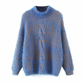 Aukštos Kokybės Rudenį, žiemą moterims Megztiniai 2020 Puloveriai Šiltas ilgomis Rankovėmis O-kaklo Prarasti Vintage Megztinis Viršūnes Lady Megztinis
