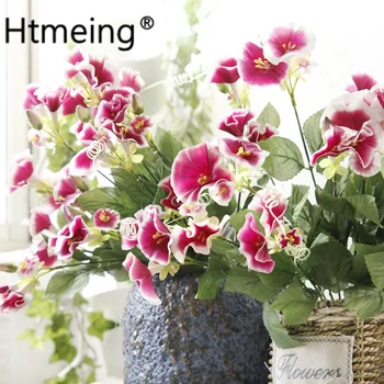 Htmeing 14 Vadovai Dirbtinio Šilko morning glory gėlių puokštė 