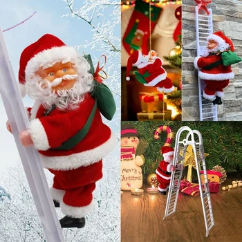 2020 Santa Claus Apdailos Elektroniniai Žaislai Vaikams, Lėlės, Žaislai, Kalėdų Muzikos Laipioti Kopėčiomis, Dovana, Namų Biuro Apdailos