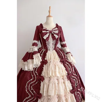 4 Spalvų, Ilgomis Rankovėmis Klasikinis Lolita Dress Saldus Mielas Pynimas Suknelė Mergaičių Anime Cosplay Kostiumai, Plius Dydis
