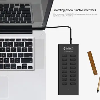 ORICO H1613 USB Skirstytuvo 16Port USB2.0 Hub USB Port USB HUB Su 12V2A Maitinimo Adapteris, skirtas Apple Macbook Nešiojamas KOMPIUTERIS Tablet