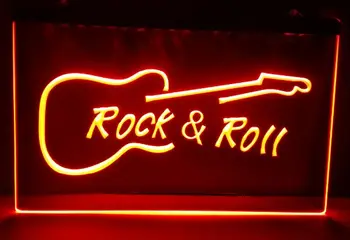 Rokenrolo Gitara Muzikos NAUJĄ alaus baras pub club 3d ženklų led neon light ženklas vyras urvas senovinių namų dekoro