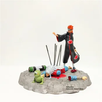 Naruto Jiraiya Skausmas Statula PVC Veiksmų Skaičius, Anime Naruto Shippuden Skausmas Nužudyti Jiraiya Miręs Diorama Kolekcines, Statulėlės, Žaislai