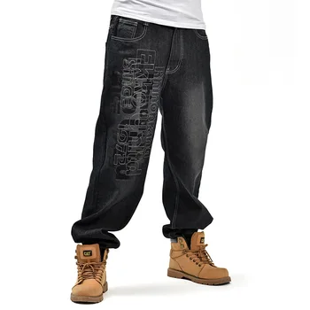 2019 CHOLYL Žmogus, laisvi džinsai hiphop riedlentė džinsai baggy pants džinsinio audinio kelnės hip-hop vyrai skelbimų rap džinsai 4 Sezonus didelis dydis 30-46