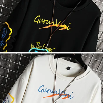 SingleRoad Crewneck Palaidinukė Vyrų 2021 Grafiti Kratinys Japonijos Streetwear Hip-Hop Negabaritinių Juoda Hoodie Vyrų Susagstomi Megztiniai