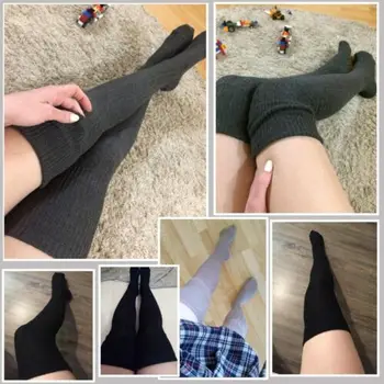 4 Spalvą Pasirinkti Mados Moterų Drabužiai Mergaitėms Extra Ilga Įkrovos Sockings Per Kelio Socking aukštakulniais Mokyklos Mergina Gyvulių 2019