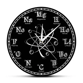 Cheminiai Simboliai Sieninis Laikrodis Periodinės Lentelės Lentos Chemijos Mokytojo Modernus Sieninis Laikrodis Sieninis Laikrodis Auditorijoje, Sienos Meno Dekoro