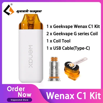 Pre-order Geekvape Wenax C1 Pod Kit 3 ml Talpos Kasetė su G Serijos Ritės(0.8 omo&0.6 omo) &950mAh, Built-in Baterijos Garintuvas