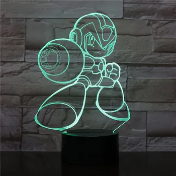 Rockman Pav USB 3D LED Nakties Šviesos Daugiaspalvis RGB dekoratyvinės šviesos Berniukai, Vaiko, Vaikams, Kūdikių Dovanos Žaidimas Megaman Stalo Lempa Lovos