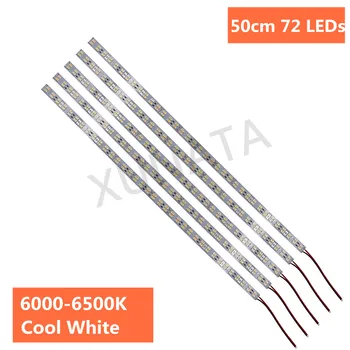5630 dviejų eilių LED Sunku Baras Šviesos Aliuminio Standžios Juostelės šaltai Balta 50cm 72LEDs 12V LED Šviesos Lempos 5VNT