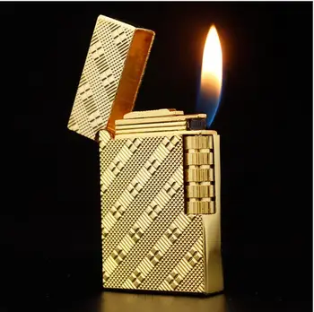 Kūrybos metalinis žiebtuvėlis atvira ugnimi cigarečių atskirų varantys lengvesni butano dujų ryškus garsas
