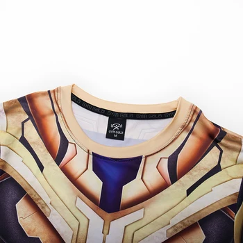 Žaidimo pabaiga Thanos Šarvai Cosplay Kostiumas Premium 3D Atspausdintas Kostiumas Suspaudimo T-shirt Finess sporto Salė Greitai-Džiovinimo Stora Viršūnės
